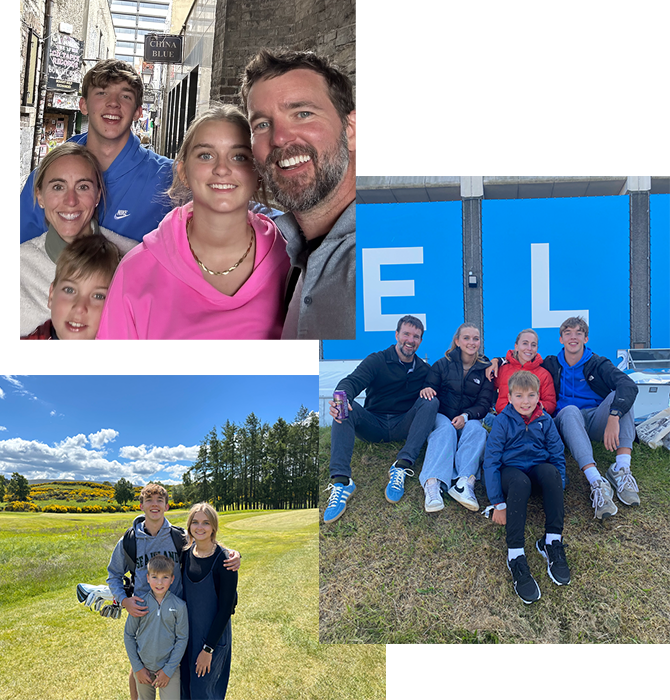 Collage of photos of Doctor Baganier with his family