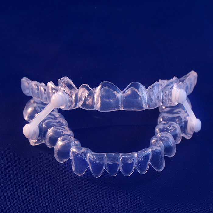 Clear oral appliance trays to be worn over the teeth for sleep apnea treatment in Goose Creek